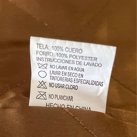 Vintage Suburbia Leather Suede Shearling Trim Coat Womens Xl Brown Toggle Button - Picture 14 of 14